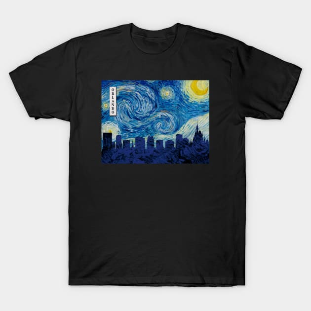 Orlando Starry Night Van Gogh T-Shirt by Ferrazi